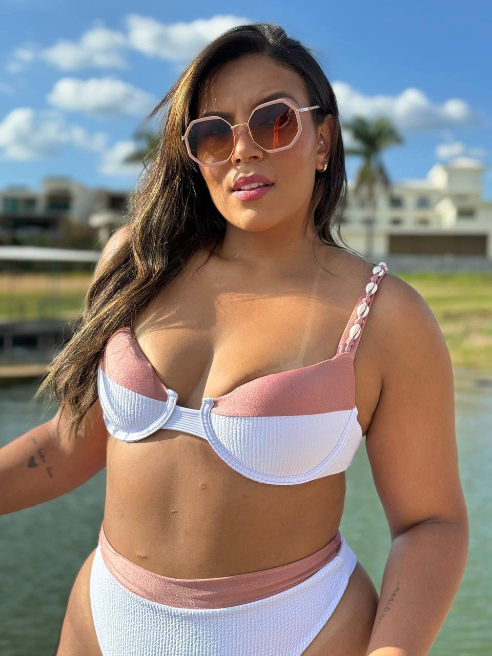 Biquini White Plus Size